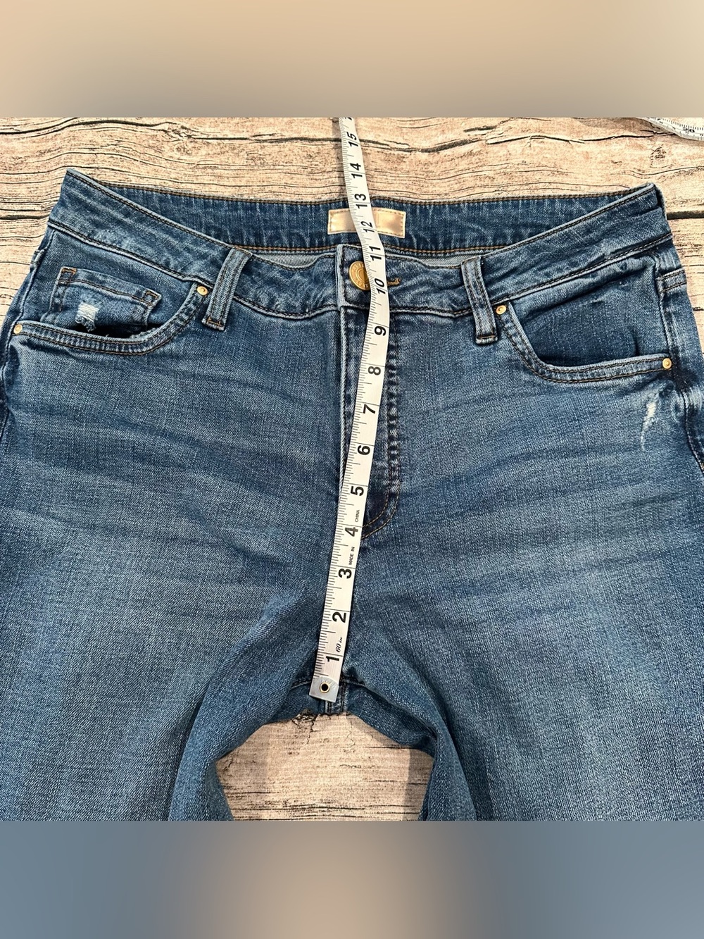 Kut from the Kloth Meg Fab Ab Wide-Leg Crop Jeans in Mid-Dark Blue Size 8P - Picture 5 of 10